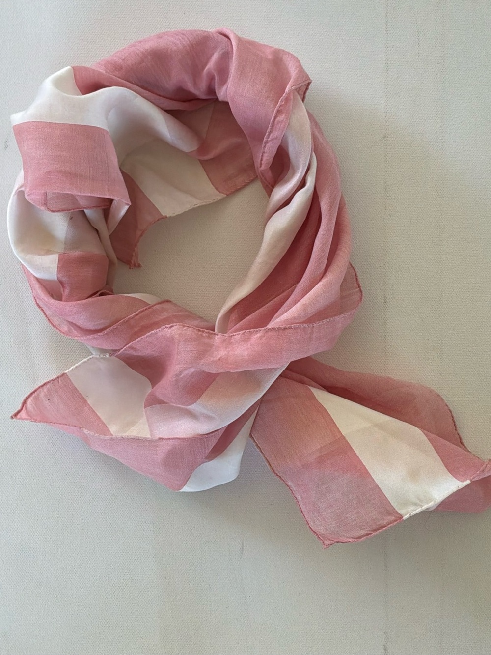 Light Pink & White Striped Women's Scarf